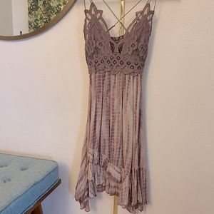 Tie die Adella mini dress, earthy brown tones